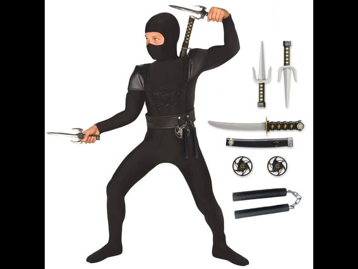 morph-kids-ninja-costume-childrens-black-kung-fu-outfit-for-boys-girls-1