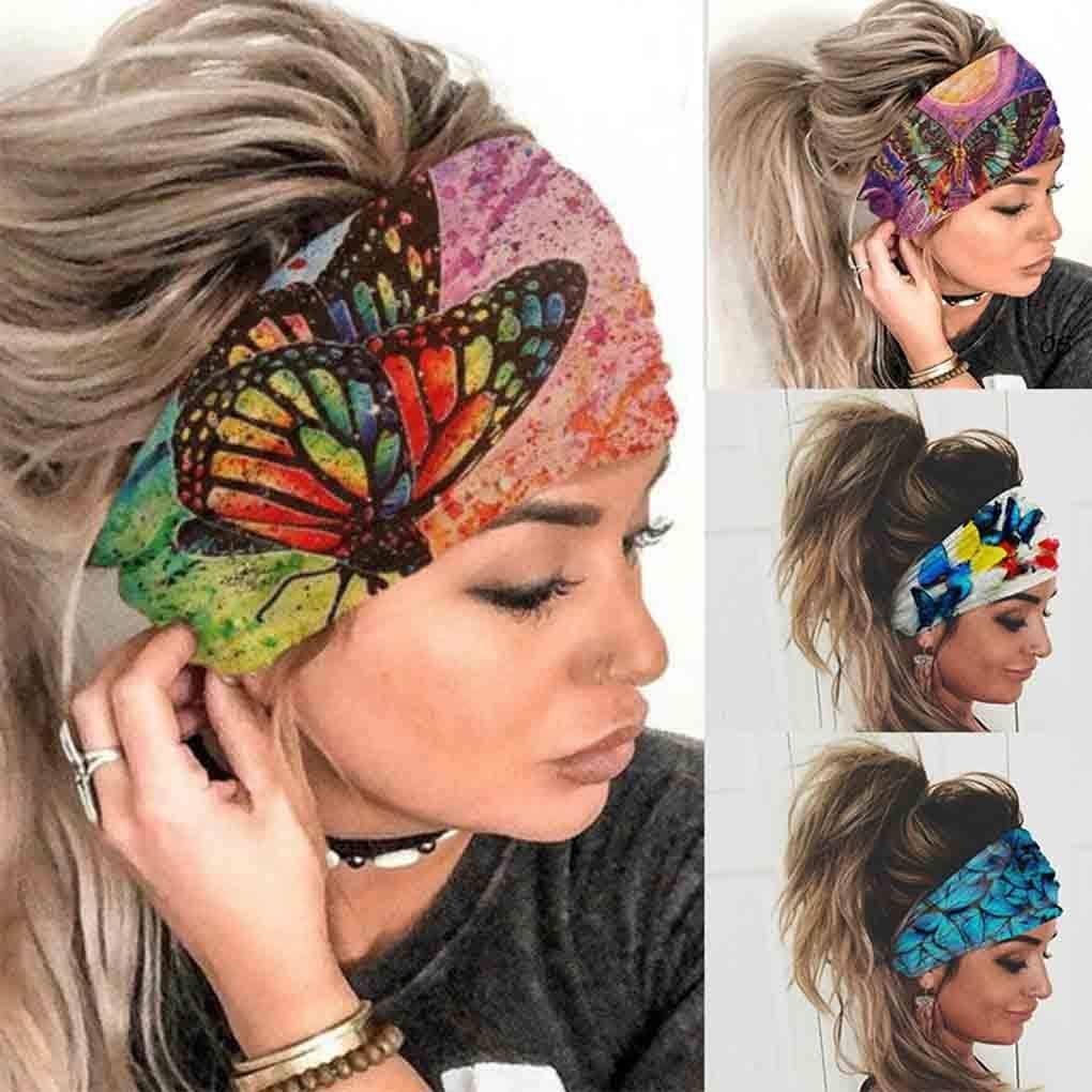 Vintage Butterfly Headbands - 4-Count Pack for Women | Image