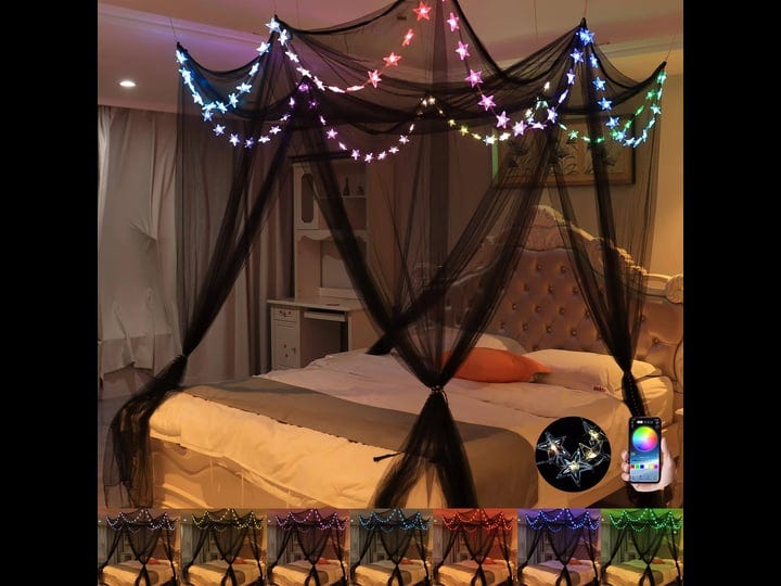 comtelek-bed-canopy-with-led-star-lights-canopy-bed-curtain-with-rgb-color-changing-string-lights-wi-1
