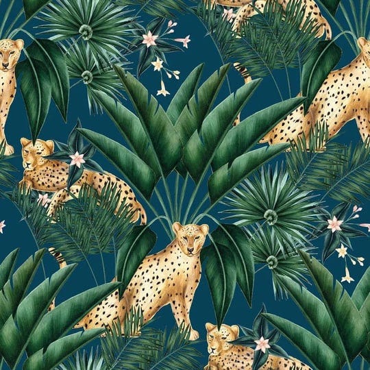 ohpopsi-augustus-blue-jungle-cheetah-wallpaper-sample-1