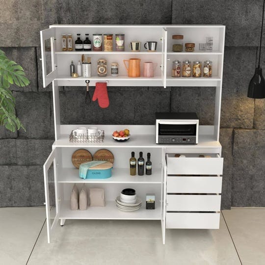 fufugaga-white-rustic-farmhouse-bakers-rack-with-microwave-stand-4-drawers-and-adjustable-shelves-lj-1