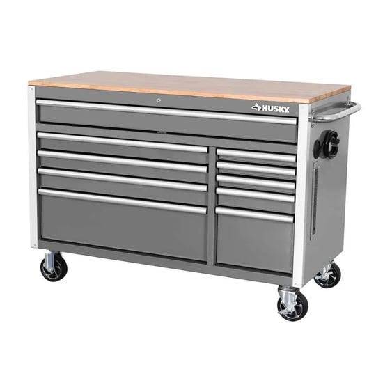 husky-52-in-w-x-24-5-in-d-standard-duty-10-drawer-mobile-workbench-tool-chest-with-solid-wood-top-in-1