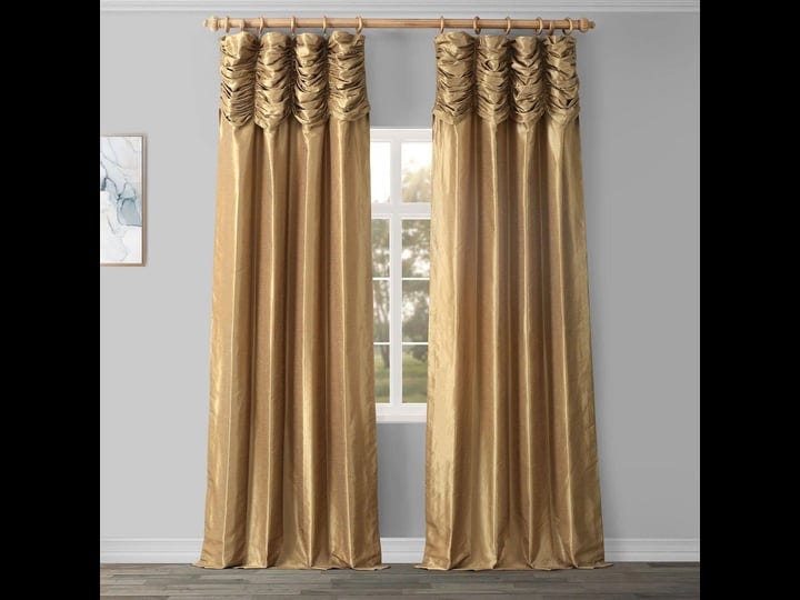 flax-gold-ruched-vintage-textured-faux-dupioni-silk-curtain-1
