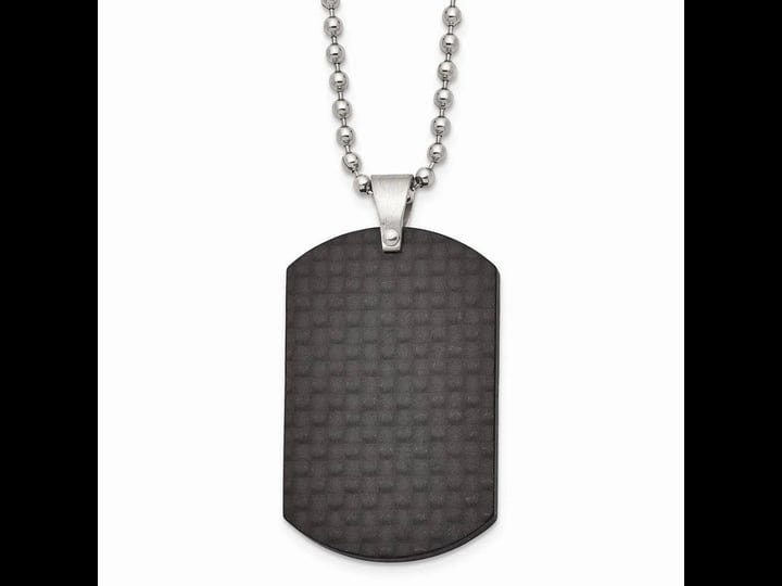 stainless-steel-brushed-black-solid-carbon-fiber-dog-tag-necklace-1