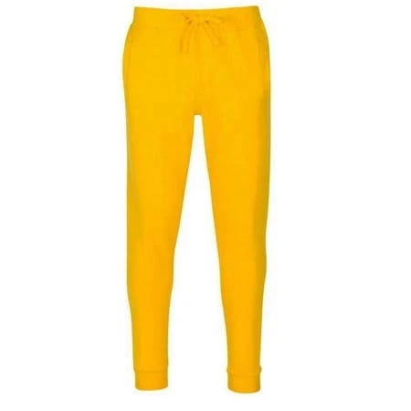 Stylish Athletic Fleece Joggers in Yellow | Image