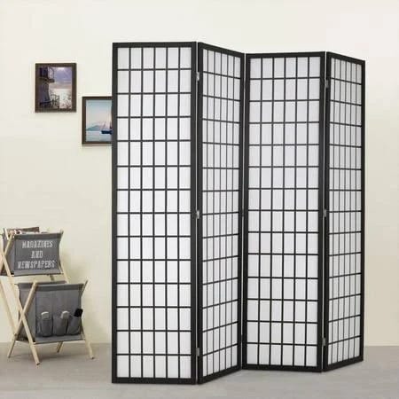 NiamVelo 4-Panel Wood Folding Room Divider | Image
