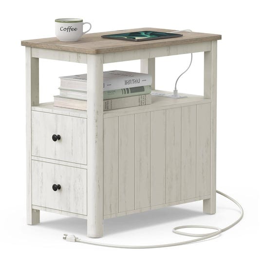 vasagle-side-table-with-charging-station-narrow-nightstand-with-2-drawers-living-room-end-table-with-1