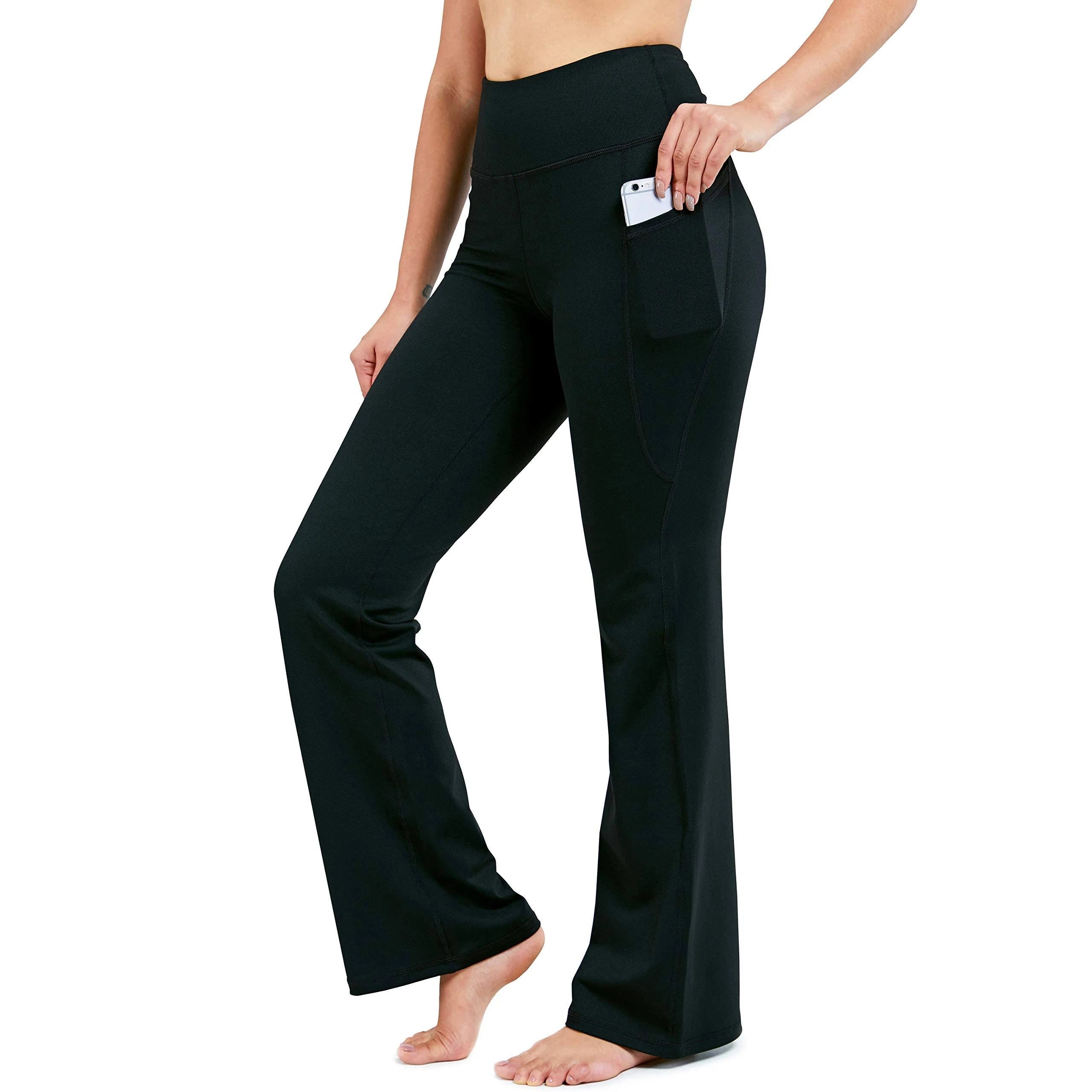 High-Waisted Yoga Pants for Women: Bootcut Leggings with Side Pockets | Image
