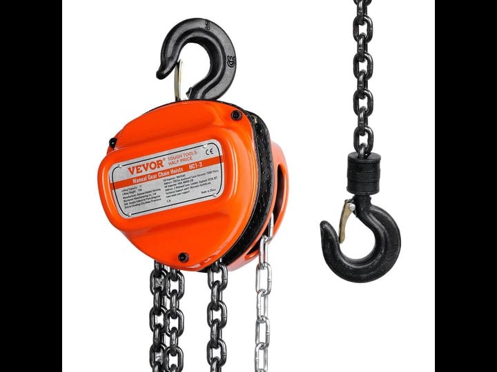 vevor-manual-chain-hoist-1-ton-2200-lbs-capacity-10-ft-come-along-g80-galvanized-carbon-steel-with-d-1