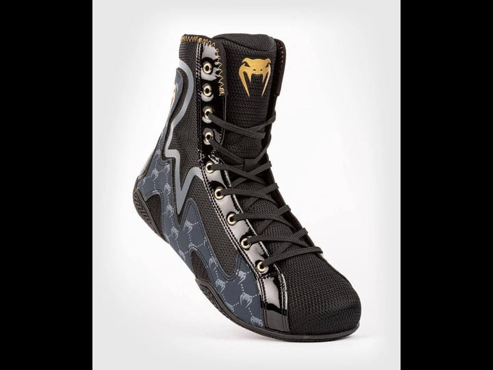 venum-elite-evo-monogram-boxing-shoes-black-navy-blue-1