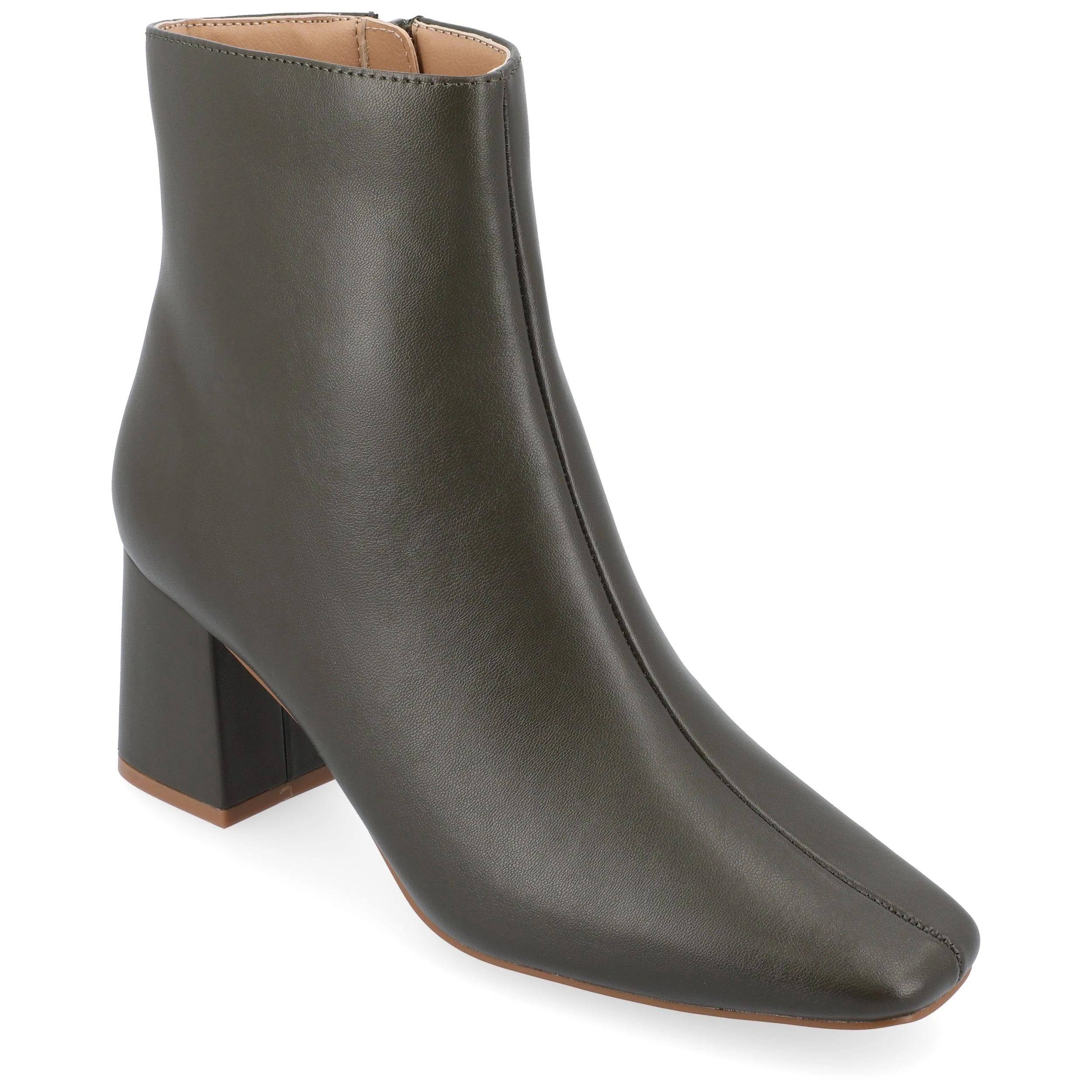 Comfortable Vegan Leather Green Haylinn Booties | Image