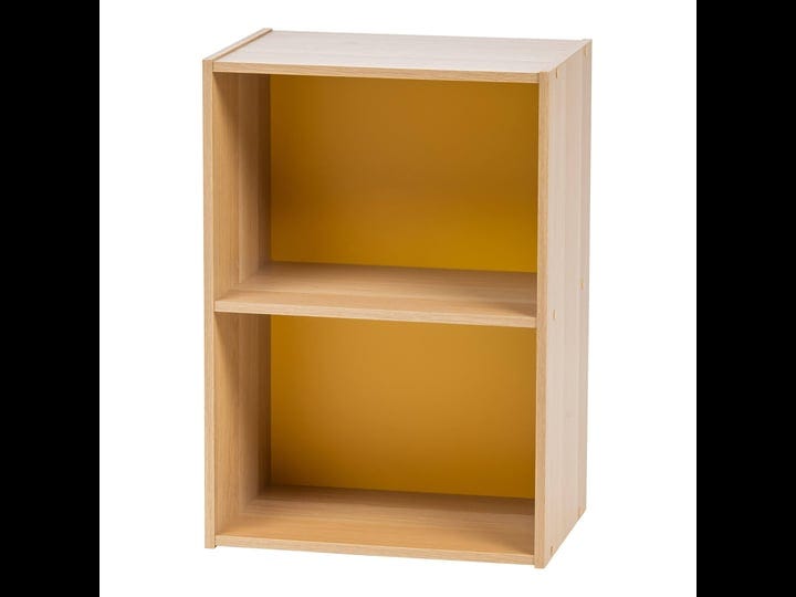 iris-usa-2-tier-wood-storage-shelf-yellow-white-1