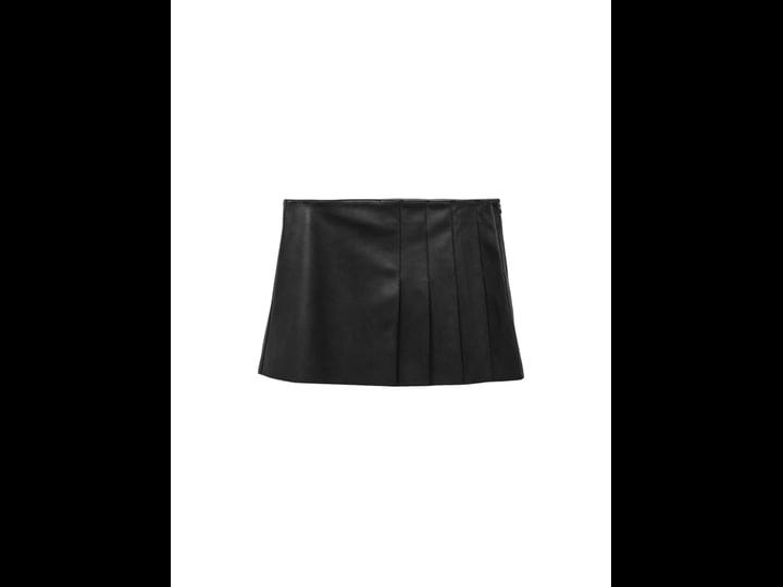 mango-pleat-faux-leather-mini-skirt-in-black-1