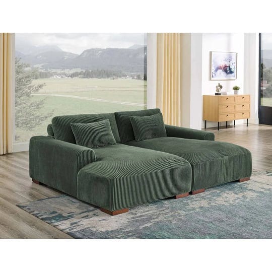 axiel-88-square-arm-sofa-bed-wade-logan-fabric-green-corduroy-1
