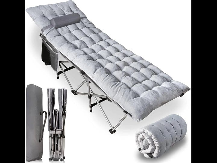 zone-tech-folding-outdoor-camping-travel-cot-and-cot-pad-classic-grey-quality-lightweight-portable-h-1