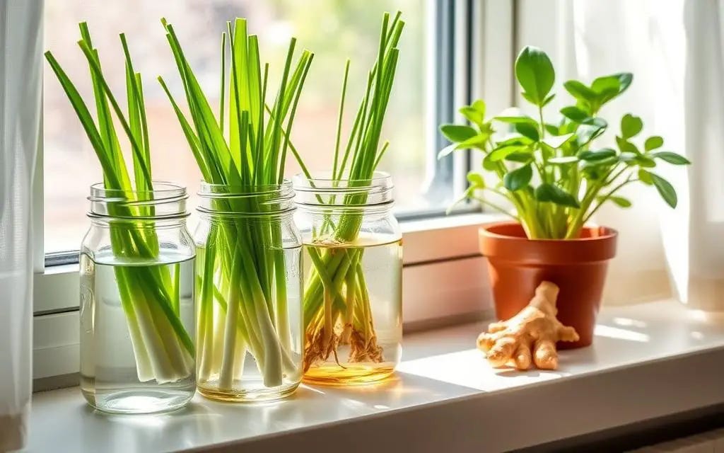 Regrow Scallions and Ginger