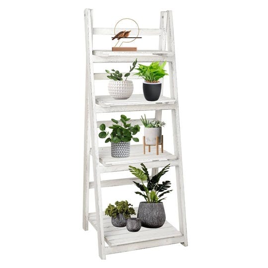 babion-4-tier-ladder-shelf-plant-shelf-ladder-shelves-white-folding-shelf-stable-wooden-shelf-freest-1