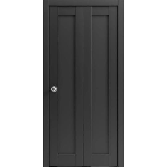 sliding-closet-bi-fold-doors-quadro-4111-matte-black-with-glass-sturdy-tracks-moldings-trims-hardwar-1