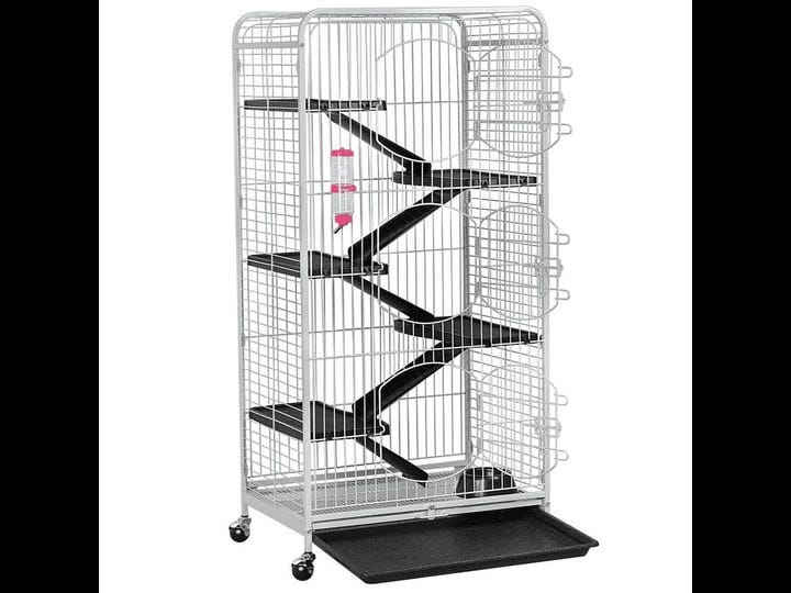 easyfashion-6-level-large-metal-cat-cage-with-3-front-doors-white-52-inch-size-25-2-in-x-17-2-in-x-5-1