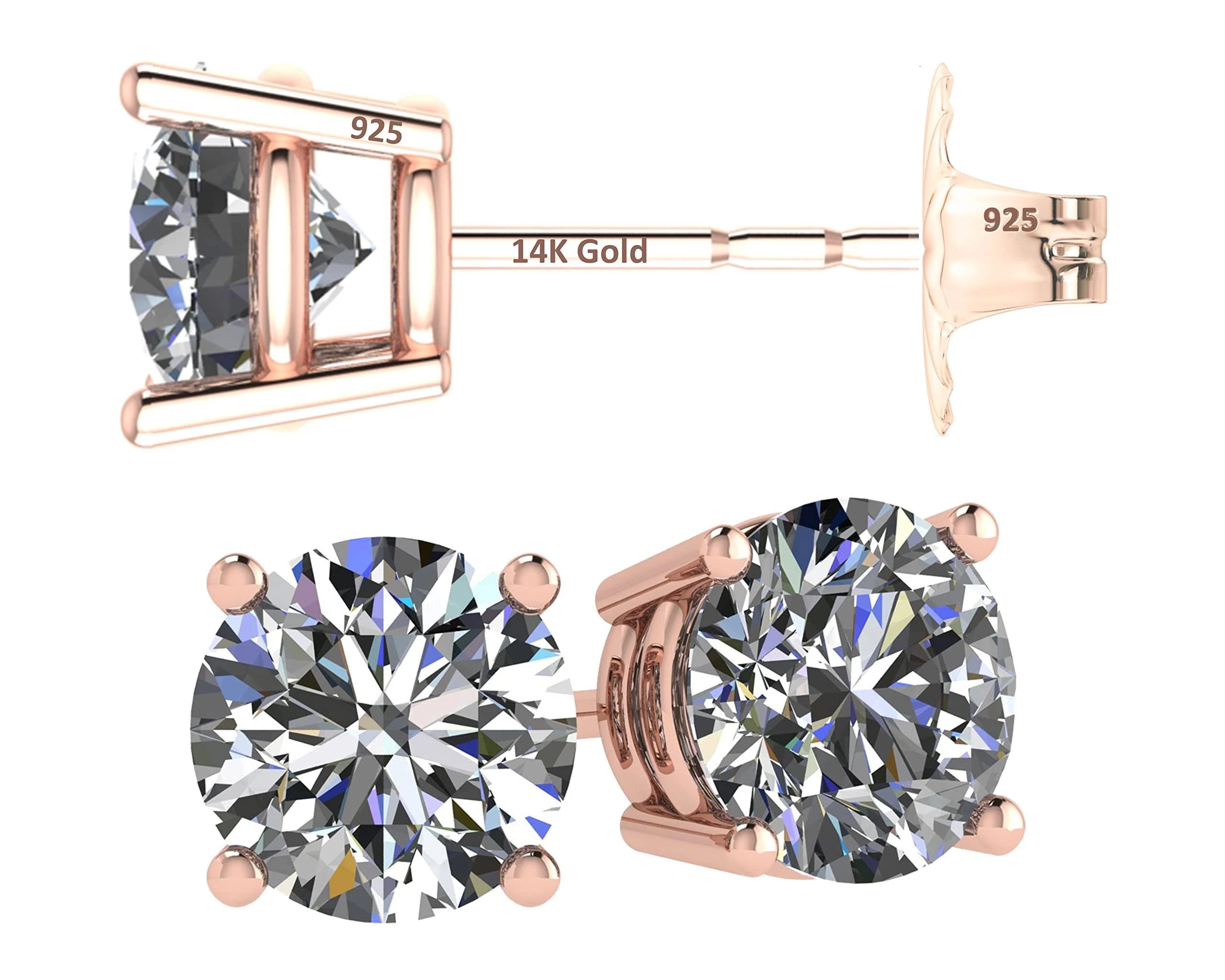 Swarovski Pure Brilliance Cubic Zirconia Rose Gold Stud Earrings with Double Notched Posts | Image