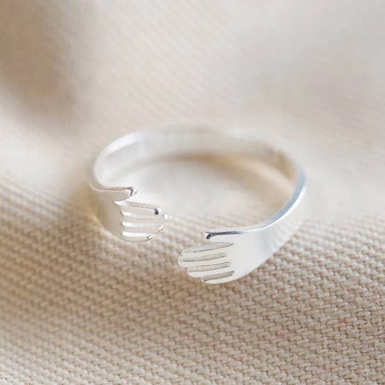 lisa-angel-adjustable-silver-hug-hands-ring-silver-1