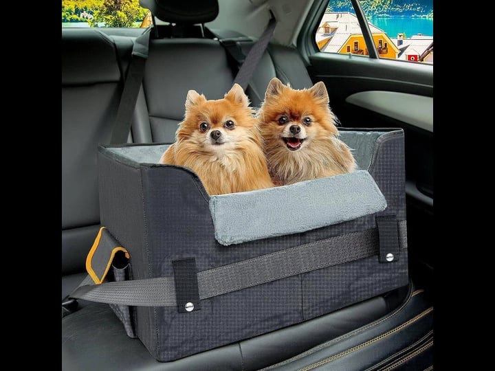 cozy-and-safe-ride-luxury-dog-car-seat-for-small-dogs-comfy-elevated-booster-seat-with-adjustable-st-1