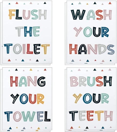 pagow-8pcs-kids-bathroom-decor-colorful-washroom-rules-decorations-wall-art-rules-shower-room-decora-1