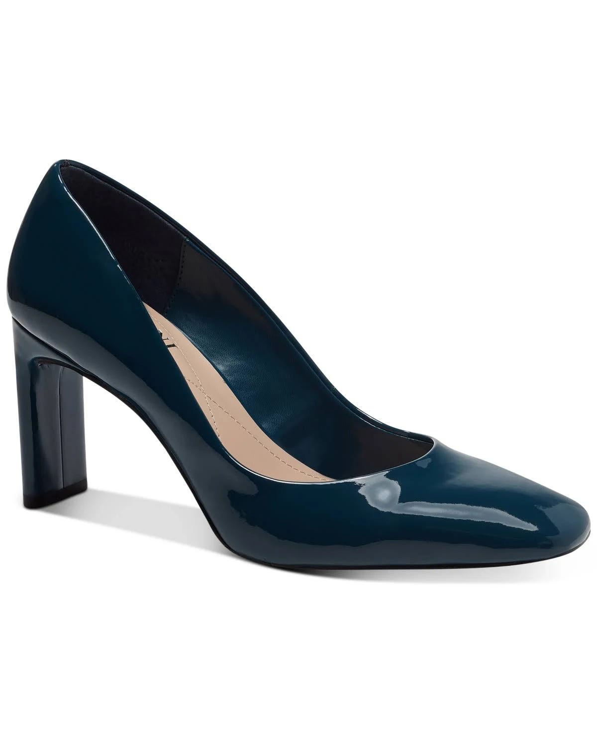 Alfani Step N' Flex Women's Teal Patent Pumps with Thick Heel | Image