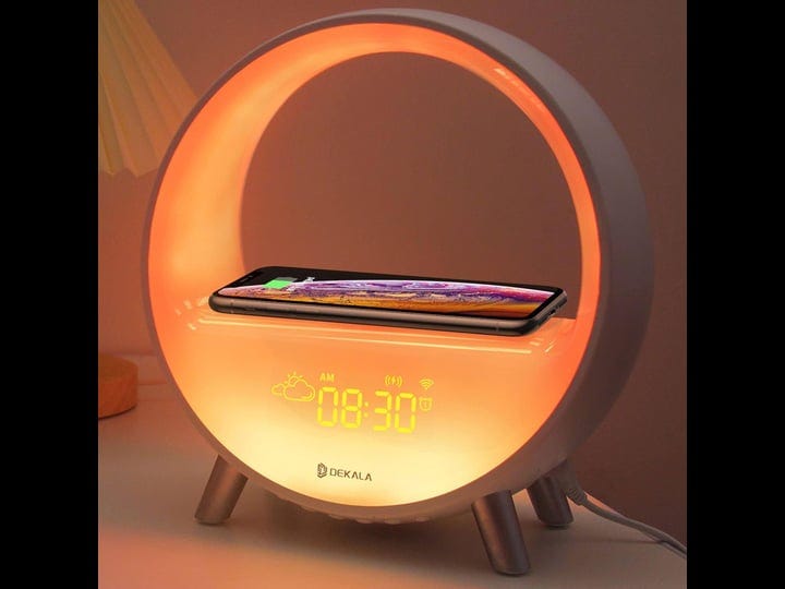 dekala-upgraded-arches-gradual-sunrise-alarm-clock-with-wireless-charging-bluetooth-speaker-white-no-1