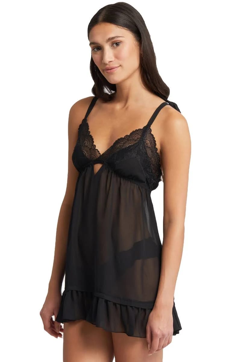 Comfortable Adjustable Black Lace Lingerie Set by Rya Collection | Image