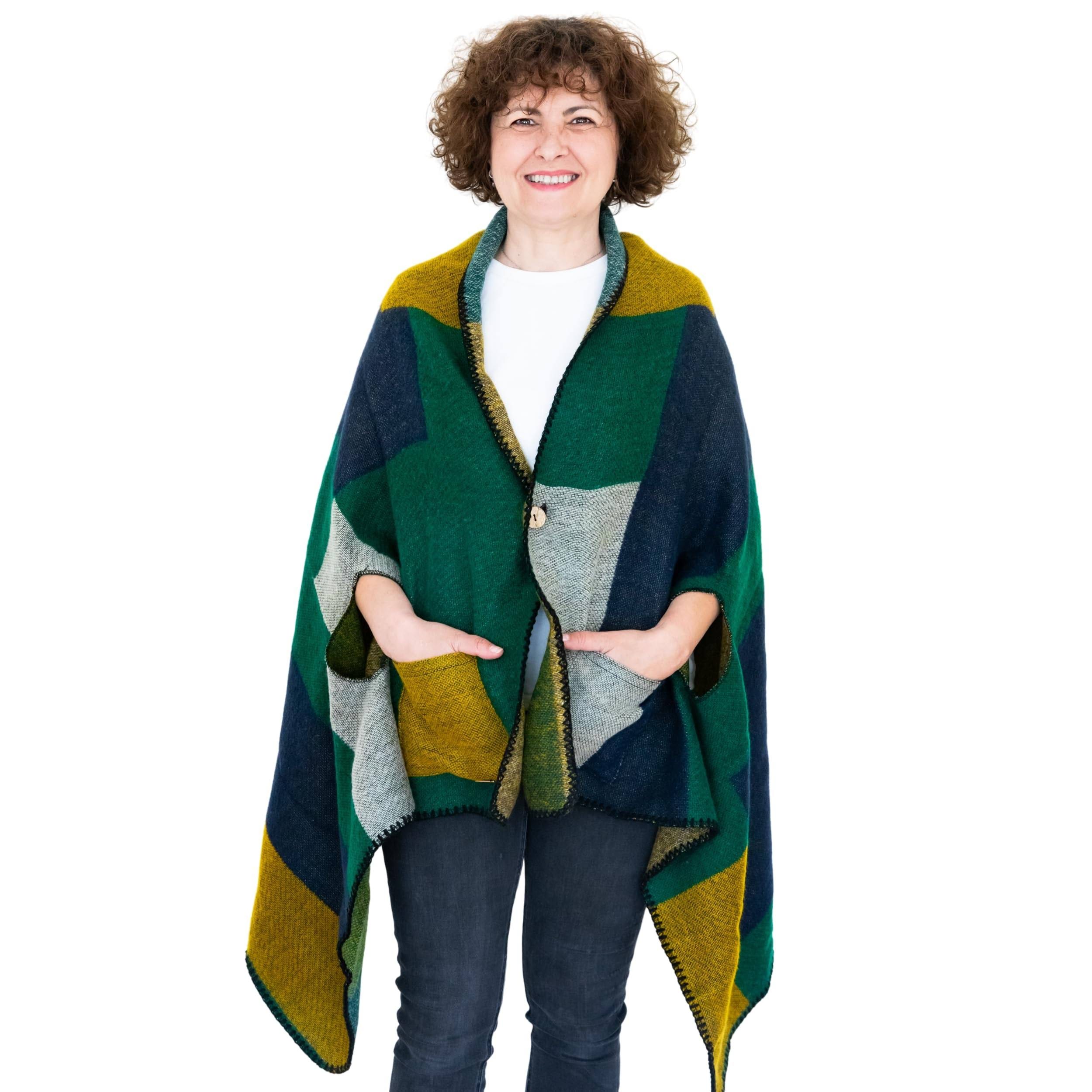 EzrAllora Warm and Stylish Oversized Shawl Ruana - Perfect Gift for Grandmas | Image