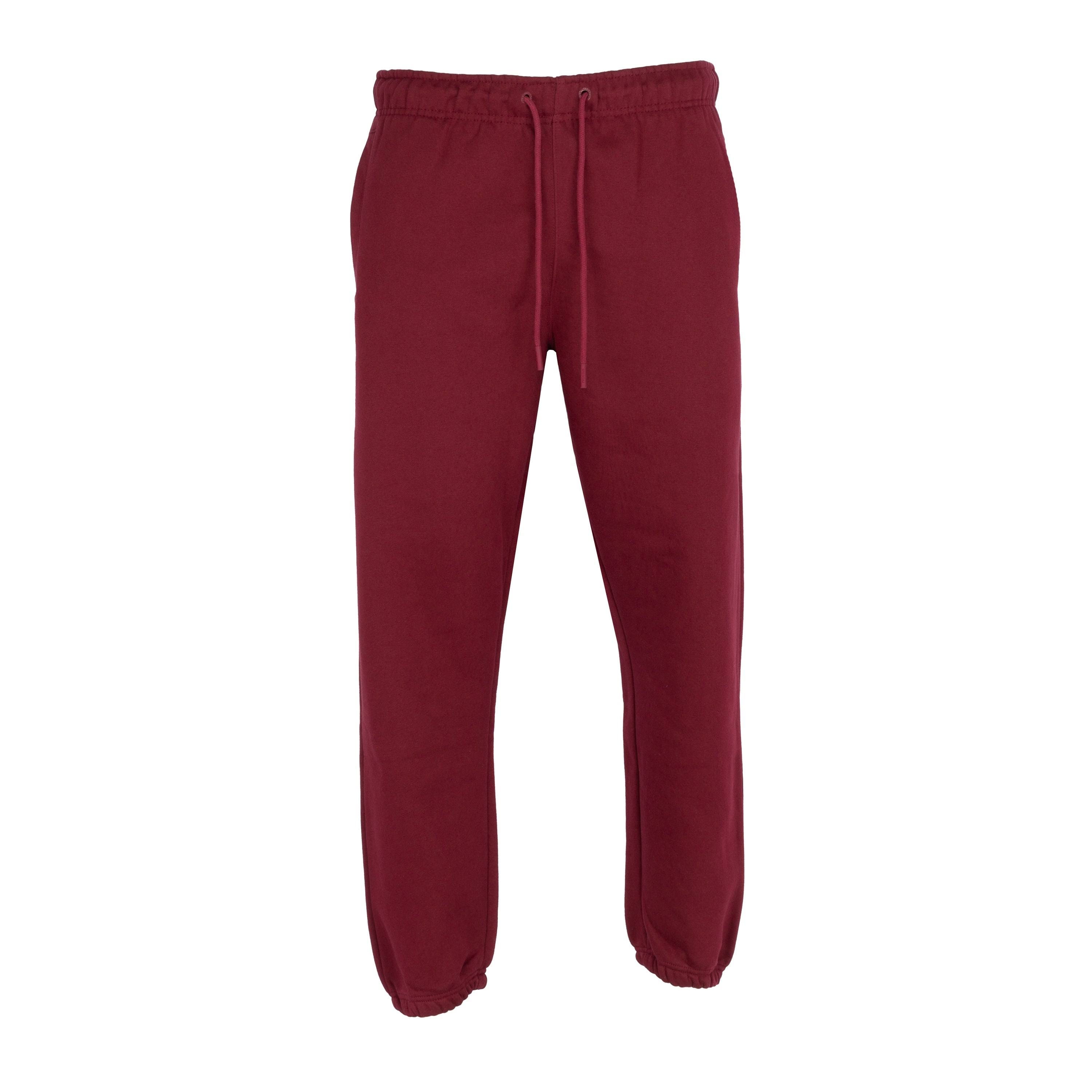 Stylish Pro Club Men's Heavyweight Fleece Sweatpants in Burgundy | Image