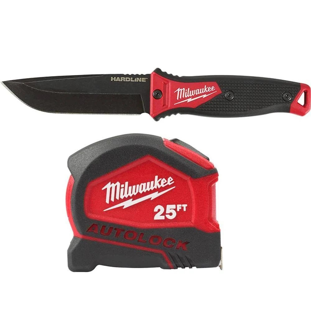 Milwaukee 5-inch Fixed Blade AUS-8 Steel Knife with Auto Lock Tape Measure | Image