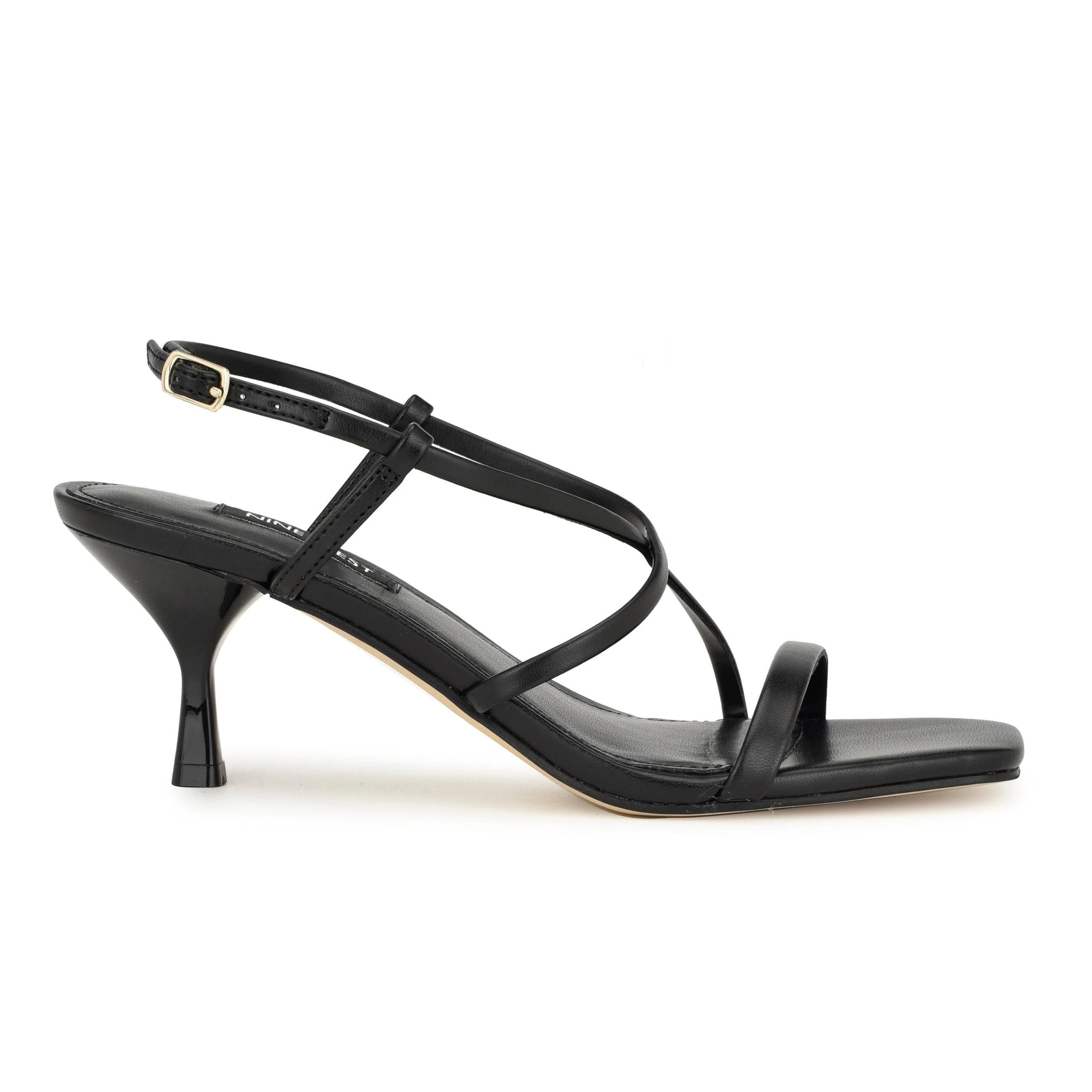 Modern Kitten Heel Slingback Sandal in Black | Image