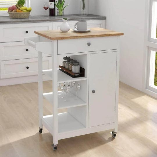 white-kitchen-island-cart-with-rolling-wheel-wood-table-top-towel-rack-kitchen-trolley-with-ample-st-1