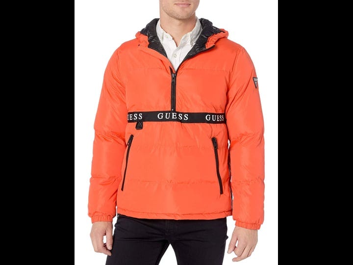 guess-mens-hooded-popover-puffer-orange-1