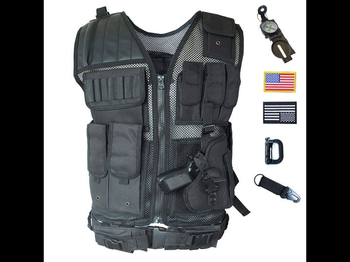 actj-m-black-tactical-vest-with-holster-adjustable-waist-for-combat-airsoft-paintball-training-adult-1