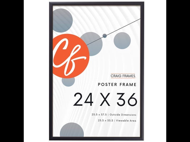 craig-frames-1wb3bk-24-by-36-inch-picture-frame-smooth-wrap-finish-1-inch-wide-black-1