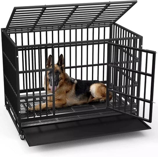 vitesse-heavy-duty-indestructible-high-anxiety-dog-crate-cage-for-outdoor-and-indoor-with-removable--1