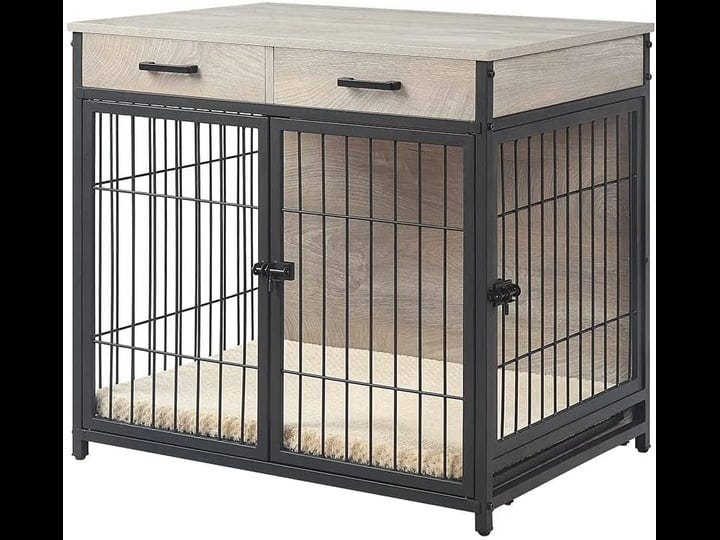 beenbkks-furniture-style-dog-crate-end-table-with-tray-and-2-drawers-double-doors-wooden-wire-dog-ke-1