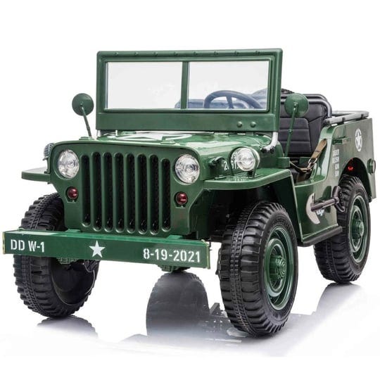 2024-24v-military-willy-jeep-style-3-seater-electric-kids-ride-on-cars-with-rc-dark-green-1