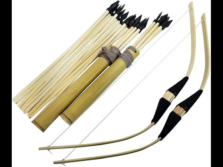 2-pack-mini-handmade-wooden-bow-and-arrow-set-20-wood-arrows-and-2-quivers-for-outdoor-play-1