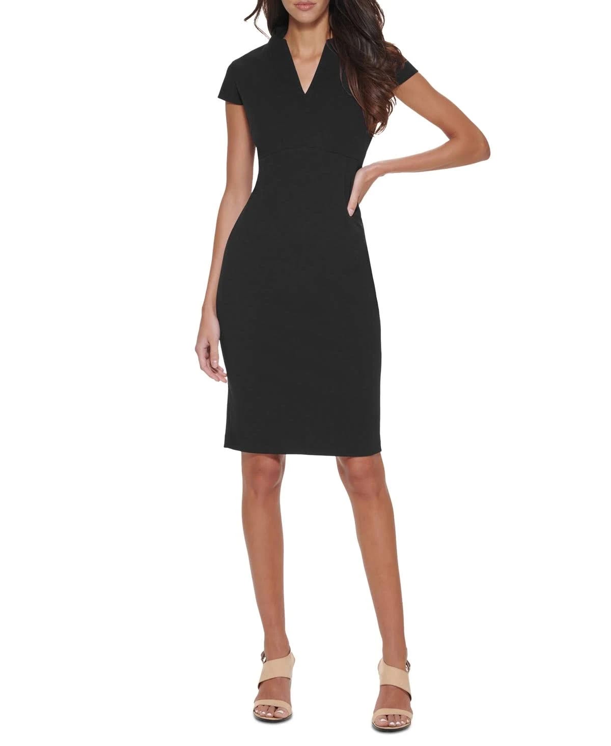 Calvin Klein Women's Cap Sleeve Business Dress in Black | Image