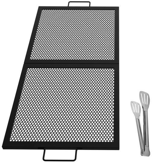 vevor-fire-pit-cooking-grill-grate-32-x-15-in-foldable-rectangle-campfire-bbq-rack-heavy-duty-x-mark-1