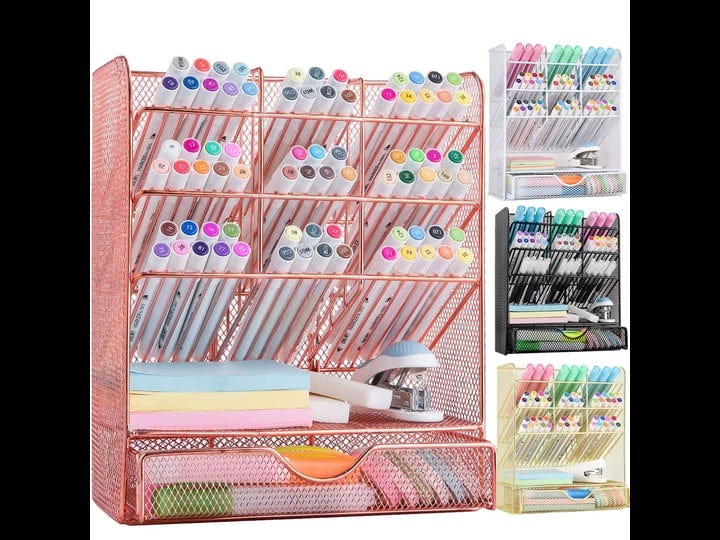 spacrea-pen-holder-desk-organizer-desk-organizers-and-accessories-pencil-holder-with-10-compartments-1