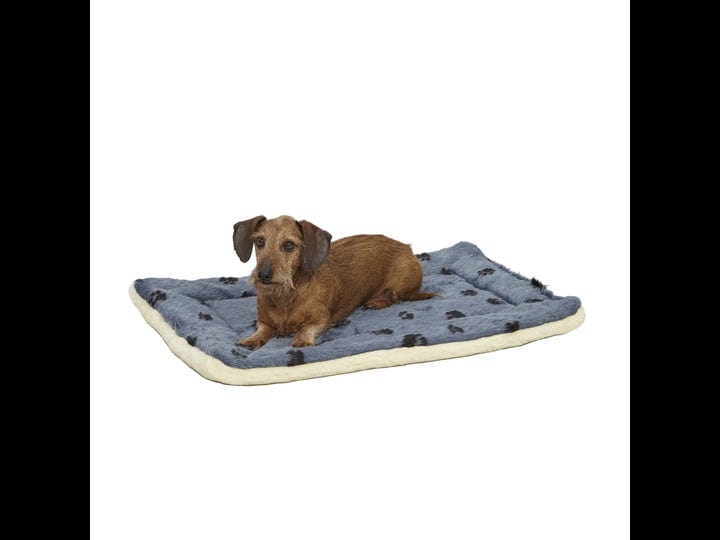 midwest-fleece-blue-paw-print-reversible-dog-bed-1