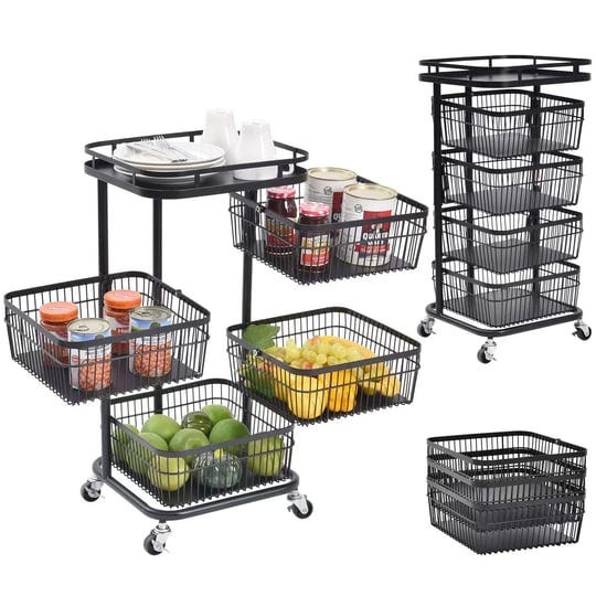 ezpeaks-5-tier-black-steel-kitchen-storage-tower-square-basket-shelves-organizer-on-rolling-wheels-w-1