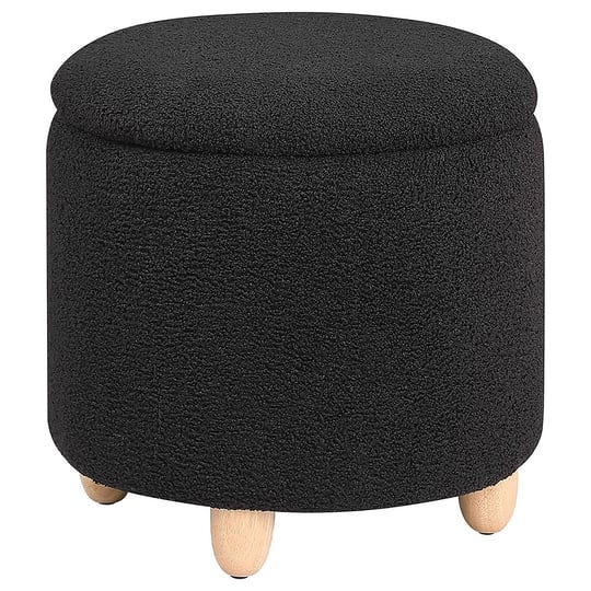 coaster-furniture-valia-faux-sheepskin-upholstered-round-storage-ottoman-black-1