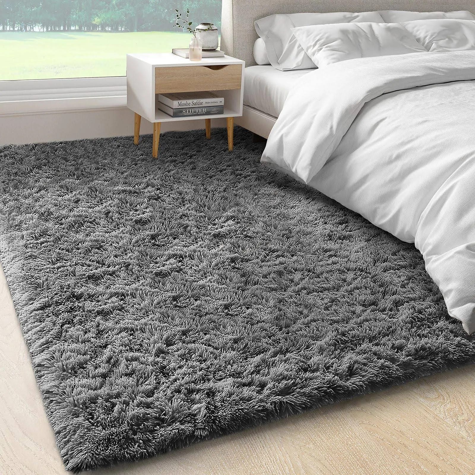 Luxurious Synthetic Shag Rug with Non-Slip Bottom for Home Decor | Image