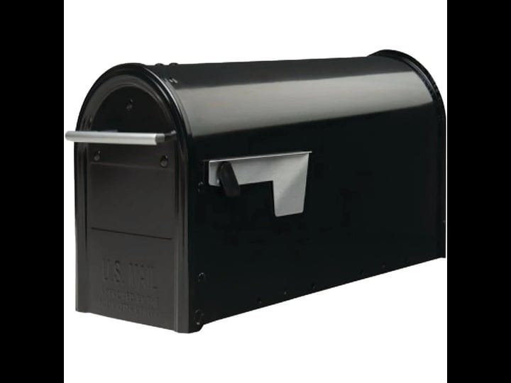 gibraltar-mailboxes-5001723-franklin-contemporary-galvanized-steel-post-mount-mailbox-black-1
